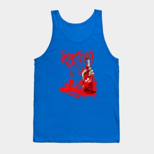 Zombie Hand Bloodied Juggernog on Teal Tank Top